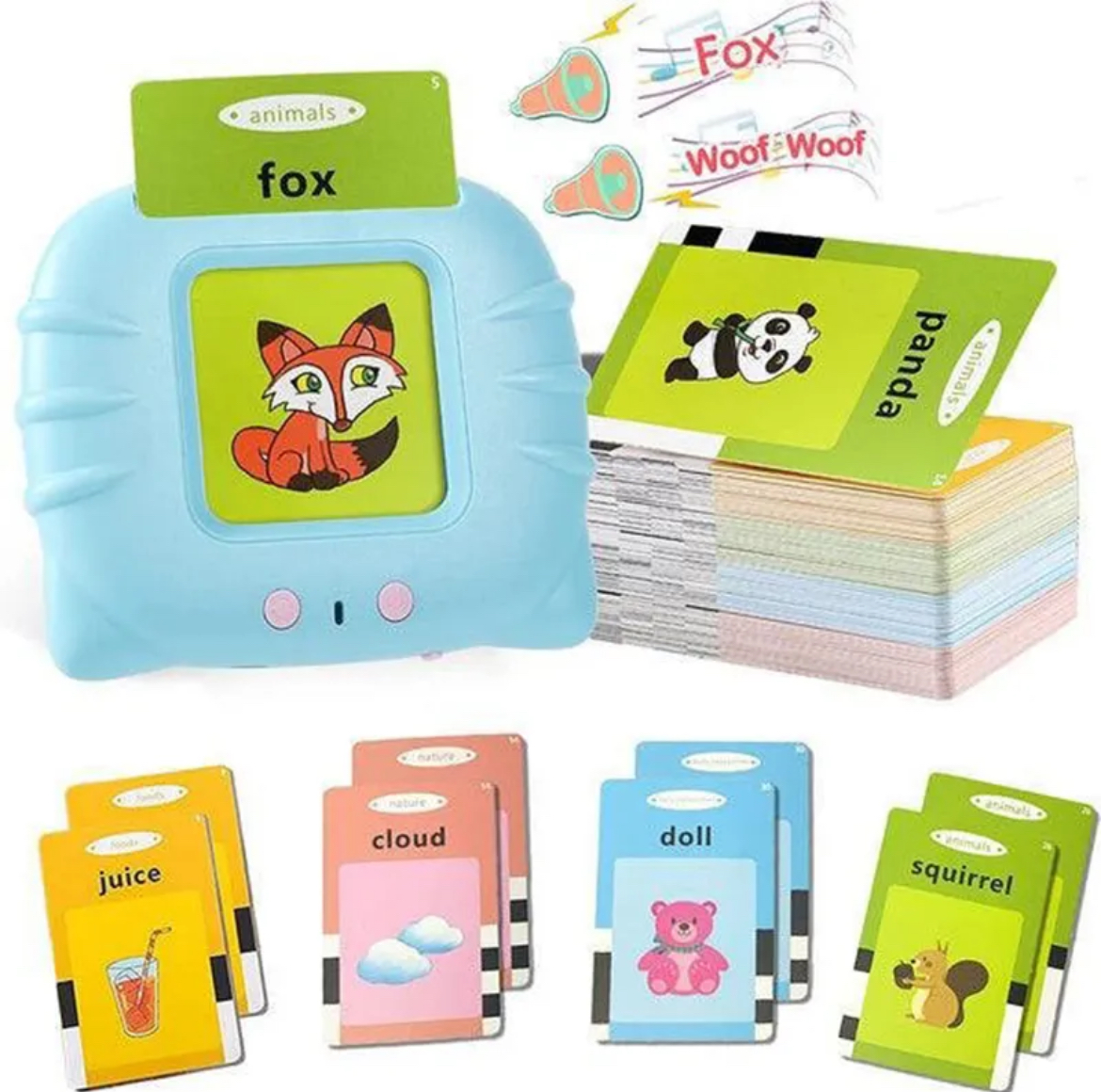Talking Flash Cards Early Educational Toys Baby Boys Girls Preschool Learning Reading Machine Interactive Gift for Kids SnowWhite